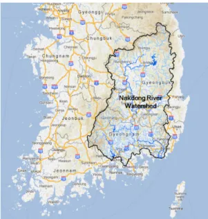 Fig. 1. Nakdong River watershed(Map source : Google.com).