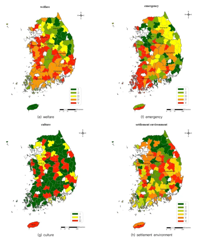 Fig. 9 The classification results of si･gun by sector (Continued)