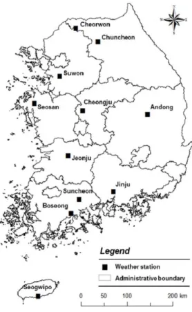 Fig. 2 study area and weather station