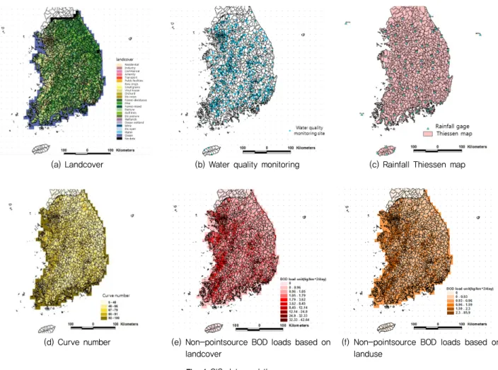Fig. 1 GIS data and theme maps