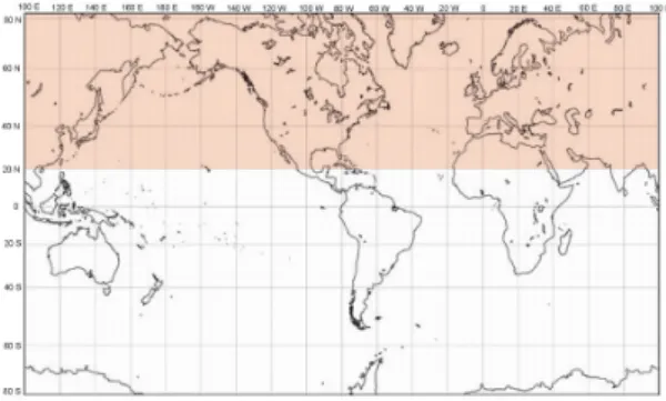 Fig. 2. Wintertime (JFM) sea level pressure climatology. This  red rectangular area generally covers the central  regions of the anticyclone, where the pressure is  generally greater than 1028hPa.
