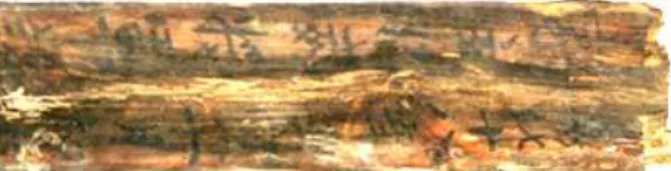 그림 6. 맹씨행단 안채 묵서명 일부(1482, 뉴스 파고)현재로서 최고의 주거건축인 맹씨행단(孟氏杏壇) 안채 대청의 종도리받침장혀에 적힌 글로 1964년 보수공사 때 발견되었다