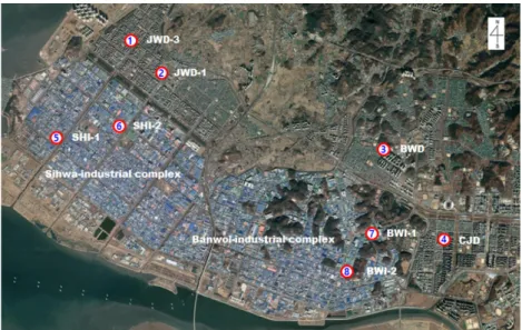 Fig. 1. Study area with sampling sites