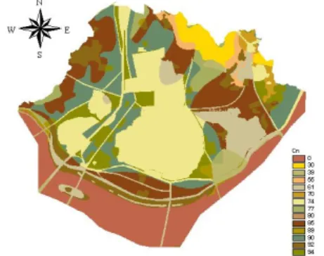 Fig. 8. Land Use map. Fig. 10. CN map.2.2.4. 신계주택 재개발 특별계획구역(Scenario-4)신계주택 재개발 특별계획구역은 신계동 1-1번지 일대로 면적 58,470 m2이다