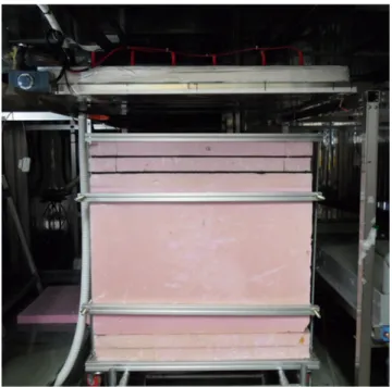 Fig.  4  Picture  of  the  hotbox  in  the  cold  chamber  for  the  laboratory  experiment