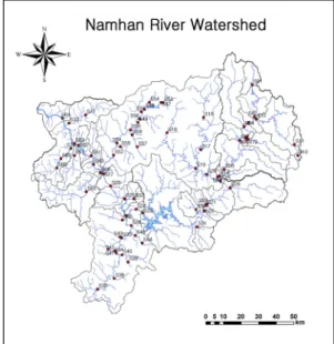 Fig. 1. The sampling sites in Namhan River watershed.