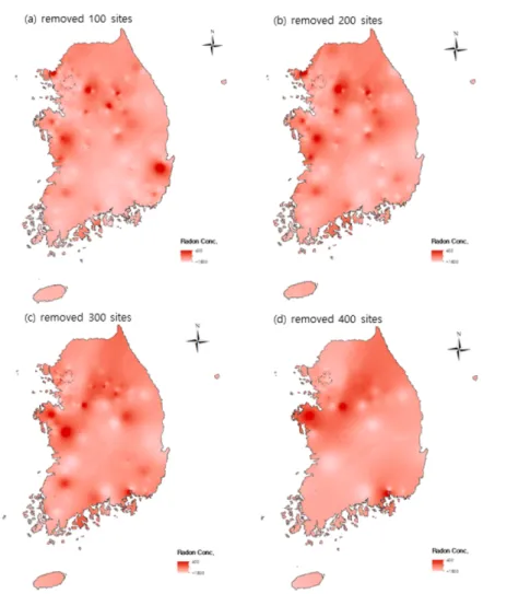 Fig. 5. Comparison of site removal test in IDW method.