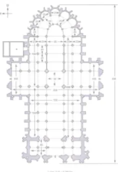 Fig. 5 Plan of Amiens cathedral (left) and Cologne