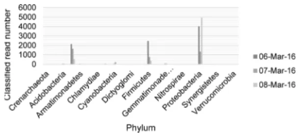 Fig. 6. Bacterial communities at the genus level in the Asian dust (A) and Non-Asian dust event (B) samples.