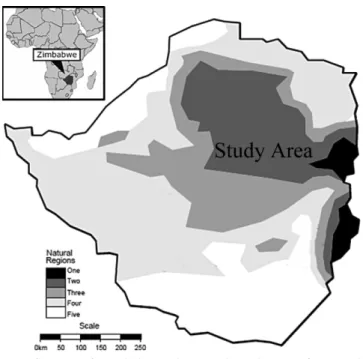 Fig.  1  Map  of  Zimbabwe  showing  boundaries  of  natural  regions  and  the  study  area  (NR  II)