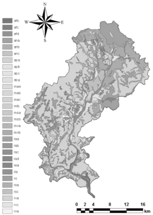 Fig.  2  Detailed  soil  map  of  Hwangryong_river  watershed