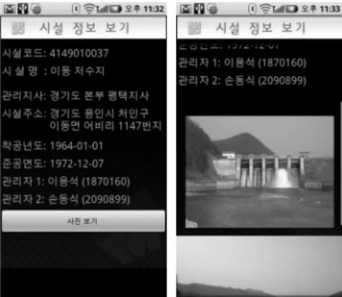 Fig.  4  Feature  design  to  retrieve  irrigation  facilities  infor- infor-mation  in  mobile  technique