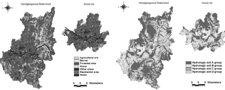 Fig.  2  Overview  of  the  L-THIA  GIS  system  (Lim  et  al.,  2001) 3.  모델입력자료  구축 L-THIA는  강수자료,  토지이용도,  토양배수  등급도를  입력  자료로  사용한다