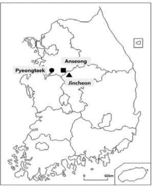 Fig. 1. Map of Summary of sampling sites. 