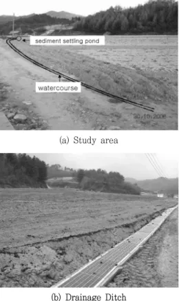 Fig.  1  Study  area  and  sediment  settling  pond  (Hyun  et  al.,  2008)
