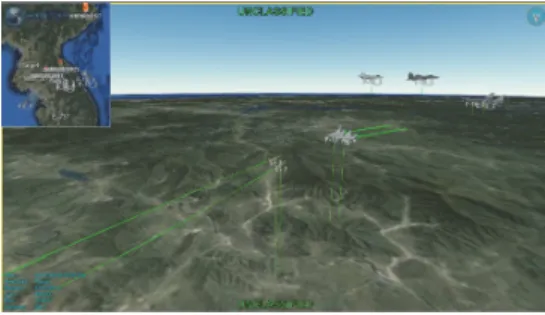 Fig. 13. Screenshot of Air Combat Model  Visualization using SIMDIS