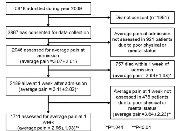 Table 6 provides the results from our multilevel analysis, in which the achievement of adequate pain  con-trol was the outcome