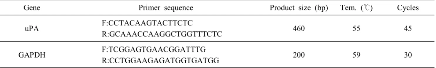 Table  3.  Primer  conditions  of  PCR