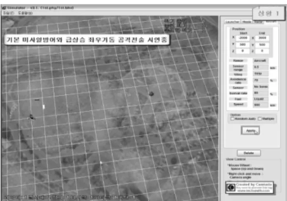 Fig. 10. Input/Output data of SAM simulator Fig. 11. Demo of SAM simulator in situation 1- Fail of  shooting down an aircraft