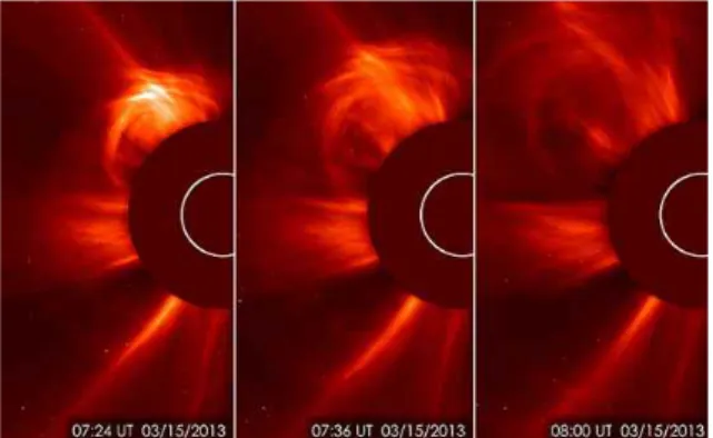 Fig.  2  Cross  Mass  Ejection  (Image  from  SOHO)