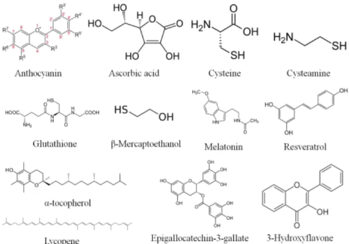 Fig.  1.  Various  antioxidants  structures.  All  structure  pictures  from  the  Wikipedia.