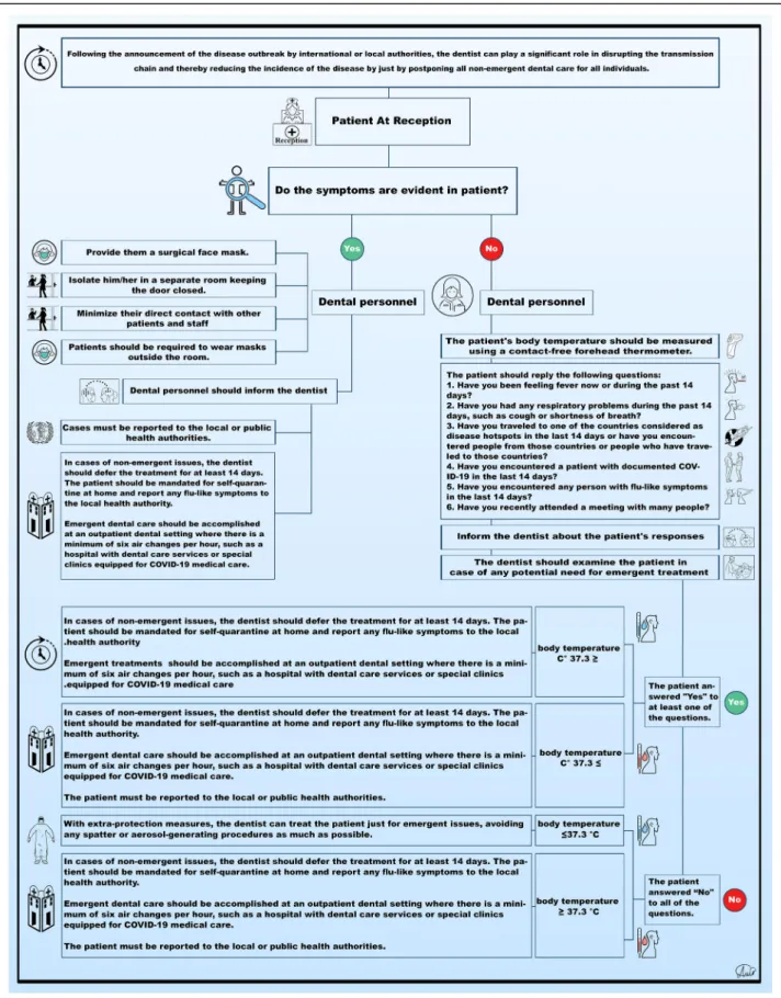 Fig. 2 Protocol for the management of patients during the Covid-19 pandemic