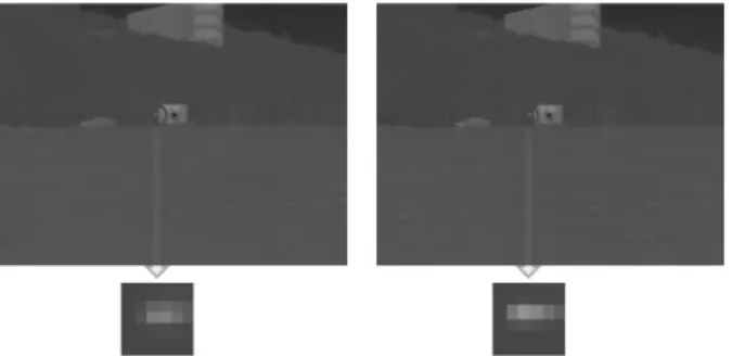 그림 6. 적외선  스테레오  카메라에서의  이동체  추적 Fig. 6. Target  tracking  of  infrared  stereo  camera.