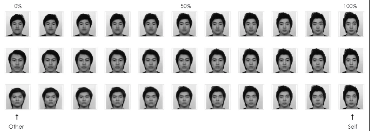 Figure 1. Examples of the visual stimuli for the self-face recognition task.