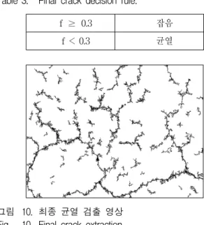 그림 10. 최종  균열  검출  영상 Fig. 10. Final  crack  extraction.