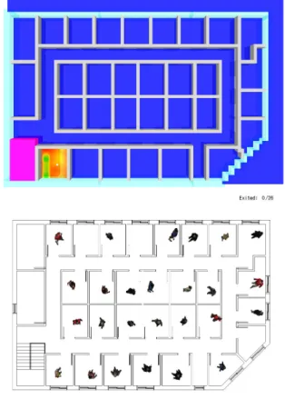 Figure 3. Egress simulation layout. 