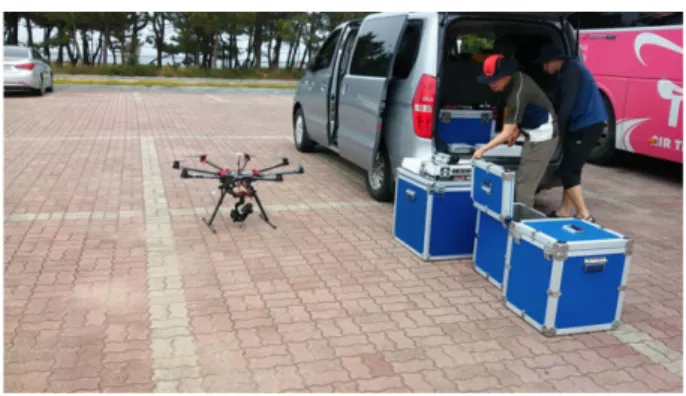 Fig. 1. Photograph showing UAV photogrammetry system