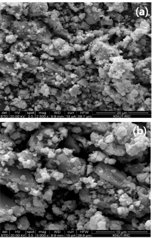 Fig. 2. Structure of Mg 2 Ni-(10 wt%)CaF 2  powder were investig ated through Scanning Electron Microscopy (SEM, FEI Corp, q uanta – 400)