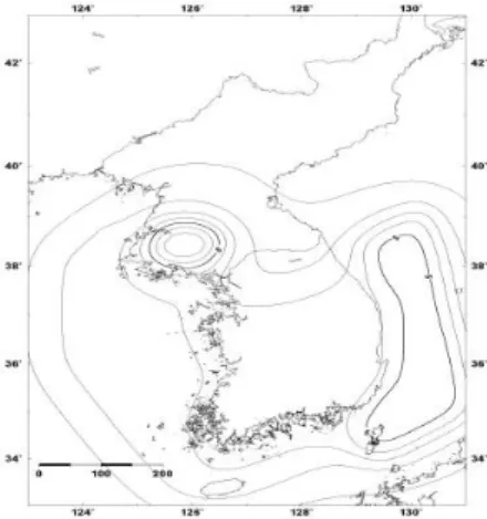 Figure 5. Distribution map of seismic hazard values to Mmax  (Mw=7.5).