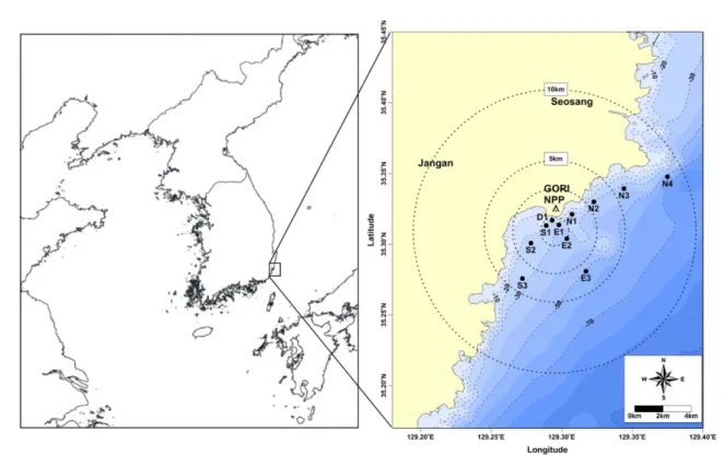 Fig.  1.  Map  of  the  study  area  showing  the  sampling  sites  for  benthic  macrofauna