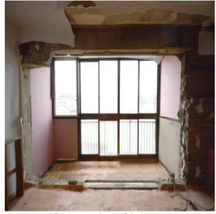 Figure 6. Unit with standard balcony. Figure 7. Completing extension of balcony.