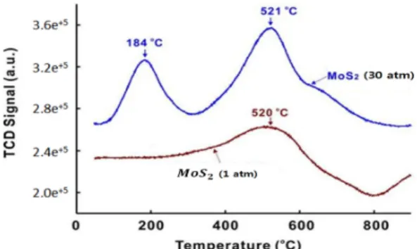Fig. 7. EDS result of methanized MoS 2  prepared at 1 atm 