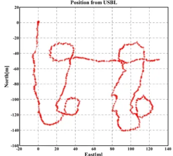 Fig. 3. Positions measured by USBL 