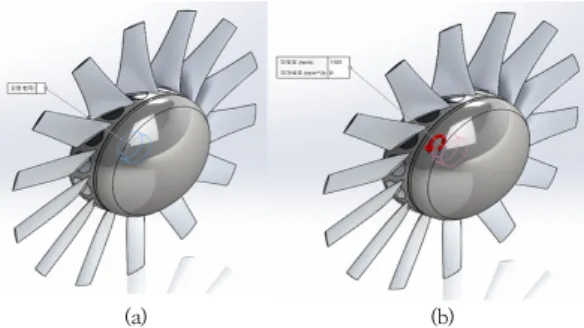 Fig. 7은 운전속도에 따른 해석을 진행하기 위해 생성 된 유한요소모델로 요소분할형상은 사면체 요소를 사용 하여  절점(nodes)은  232,132개,  요소(elements)는  131,677개로  구성된  모델이다.