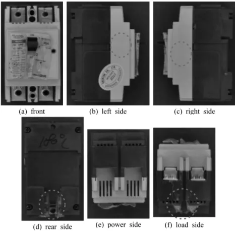 Figure 10. Internal damage pattern of the MCCB receiving stress at heat resistance of 180 o C.