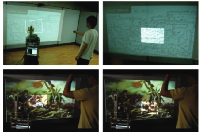 Figure  12  shows  sample  images  of  experimental  results  for the multi‐resolution display. As a result, the UD could  produce  a  small  display  of  better  brightness  and  resolution in the ROI than the large display. 