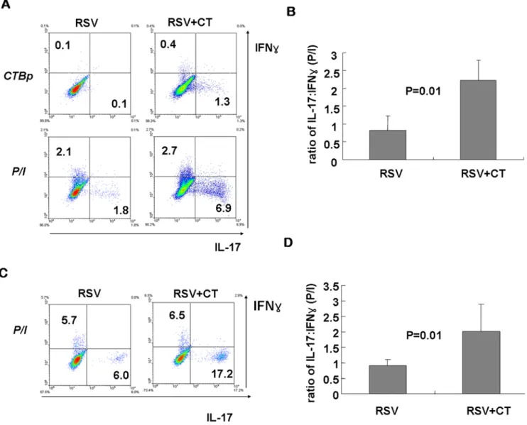 Figure 2. Intranasal CT co-delivery induces IL-17-producing CD4 T cells to bystander antigen expressed by recombinant adenovirus