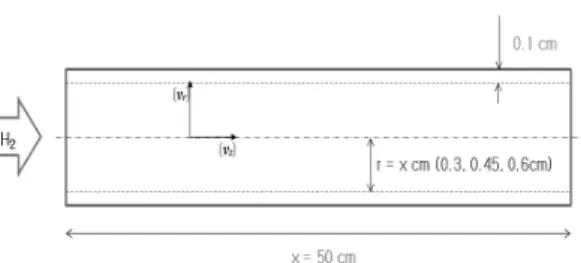 Fig. 1  Geometry of copper tube 식 (3)은 구리튜브 내 기체의 에너지 보존을 표현 한 식이다.  좌변의 첫 번째 항은 에너지의 변화량을 나타내고 두 번째 항은 대류의 영향을 나타낸다