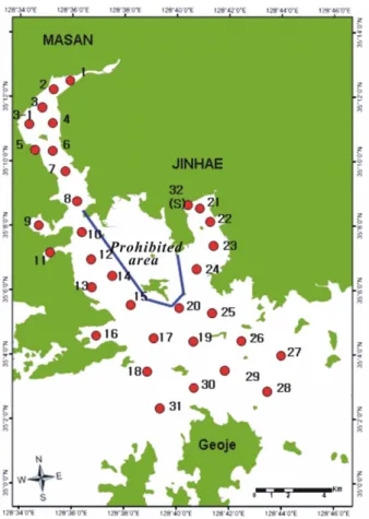 Fig. 1. Map showing the study area with  location of sam- sam-pling  stations.
