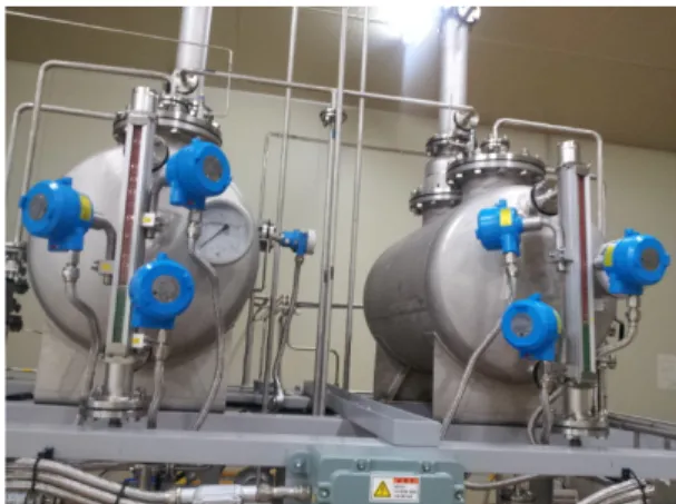 Fig. 5 Cell side view of Electrolyzer Fig. 6 Decanter of Hydrogen and Oxygen gas collection