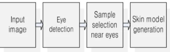 Fig.  2.  Overall  flow  of  skin  detection