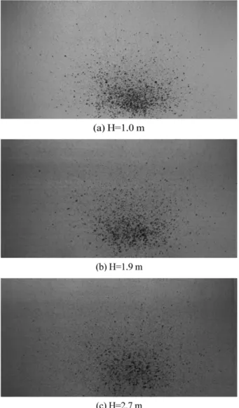 Figure 6. Distribution of welding cinders. Figure 7. Distribution of welding cinders.