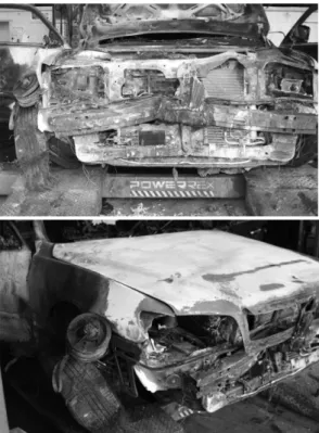 Figure 6. Image that center part of frame of front bumper caved locally.