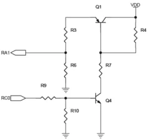 Figure 3. MCU and temperature detection circuit.