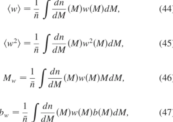 FIG. 13 (color online). Scale-dependent bias estimators from halo-matter cross correlation (left panel) and halo-auto correlation (right panel) as predicted by the halo model