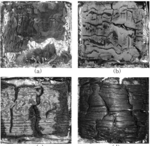 Figure 4. Residues after combustion of Pinus rigida Plates treated with ammonium salt solutions